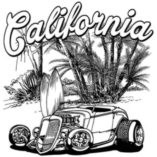 T-Shirt - kurzarm - california b&w